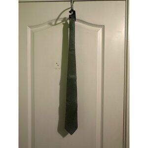 Christian Dior All Silk Geometric Blue & Green Mens Tie